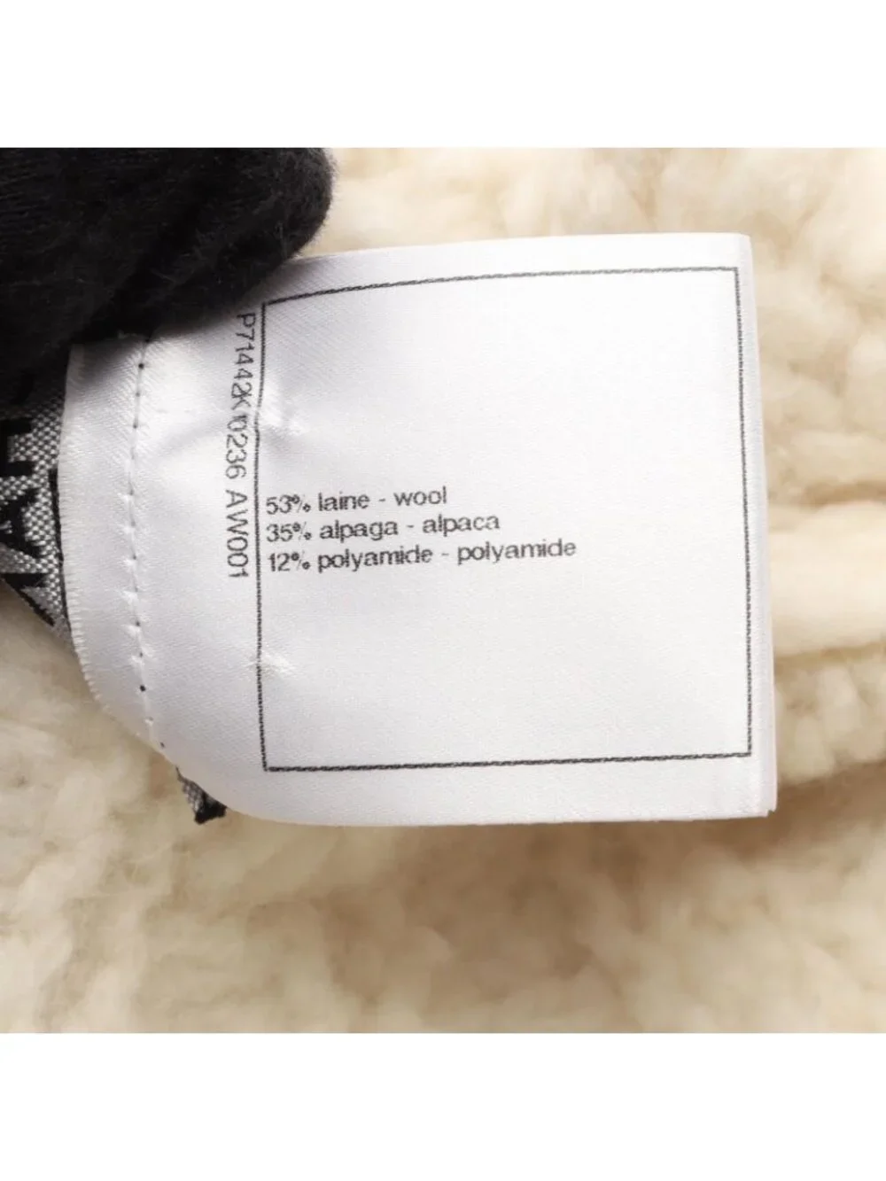 Chanel Knit CC Logo Button Cable Wool Sweater